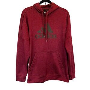 Adidas Climawarm Burgundy NWOT Hoodie Pullover Sweatshirt Mens Sz L DH9012